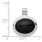 Sterling Silver Rhodium Plated Onyx Pendant - Image 4