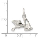 Sterling Silver STORK W/ BABY CHARM - Image 3