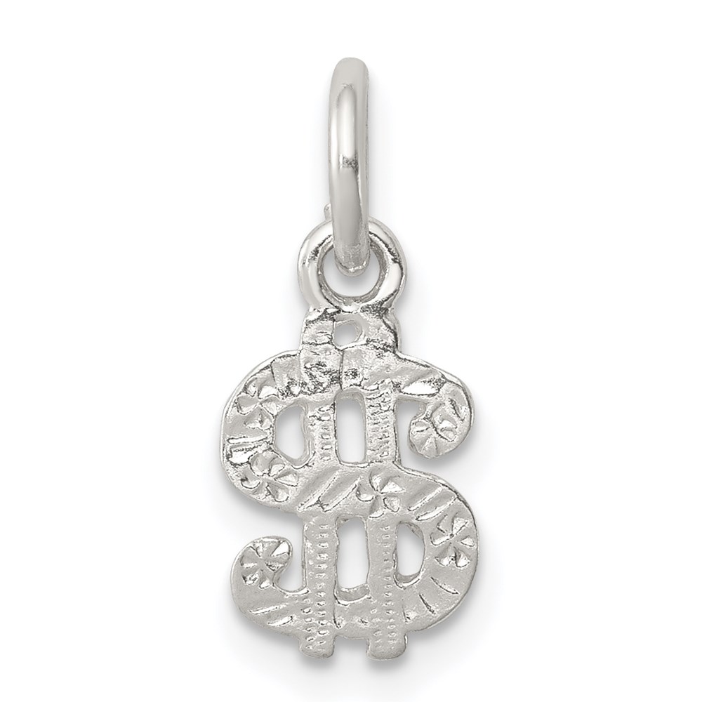 QC3137.jpg Sterling Silver Dollar Sign Charm - Image 1