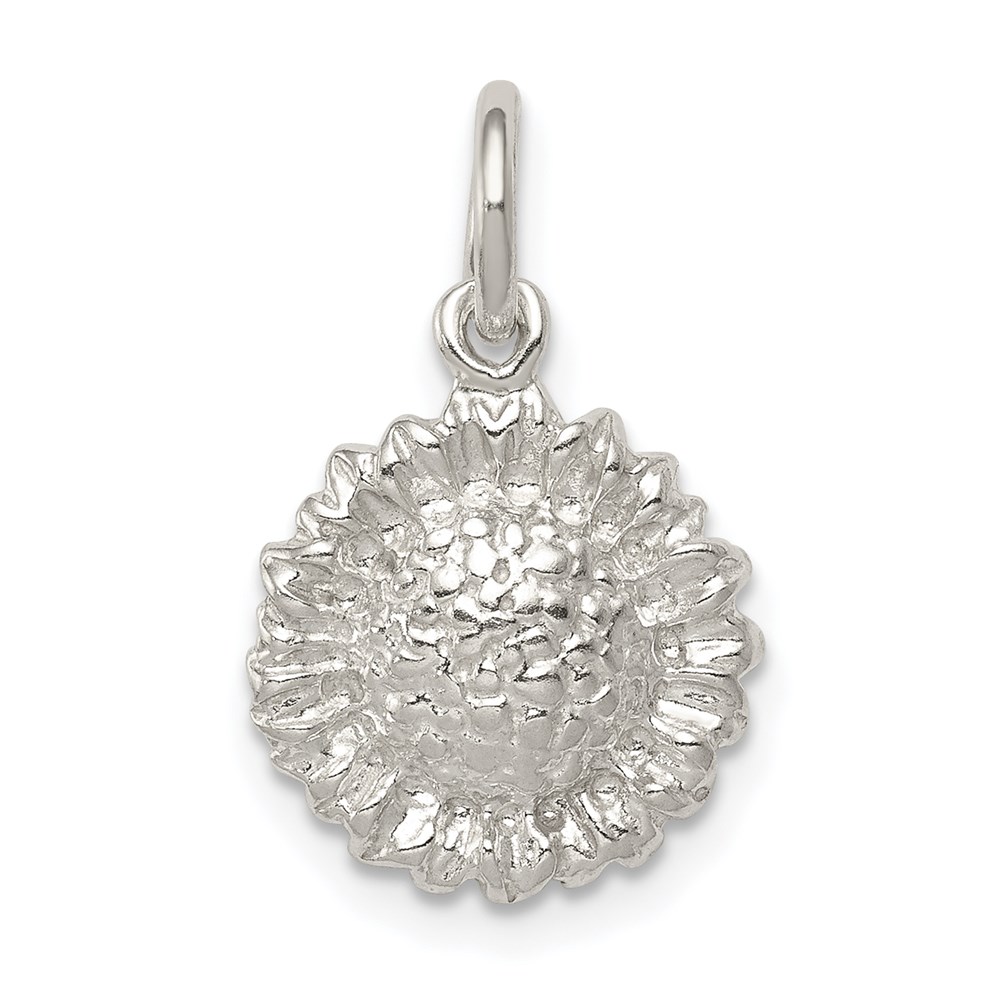 QC3160.jpg Sterling Silver Sunflower Charm - Image 1