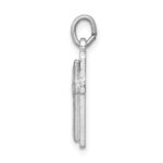 Sterling Silver Platinum-plated Enameled Cross Charm - Image 2