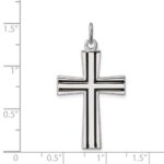 Sterling Silver Platinum-plated Enameled Latin Cross Charm - Image 4
