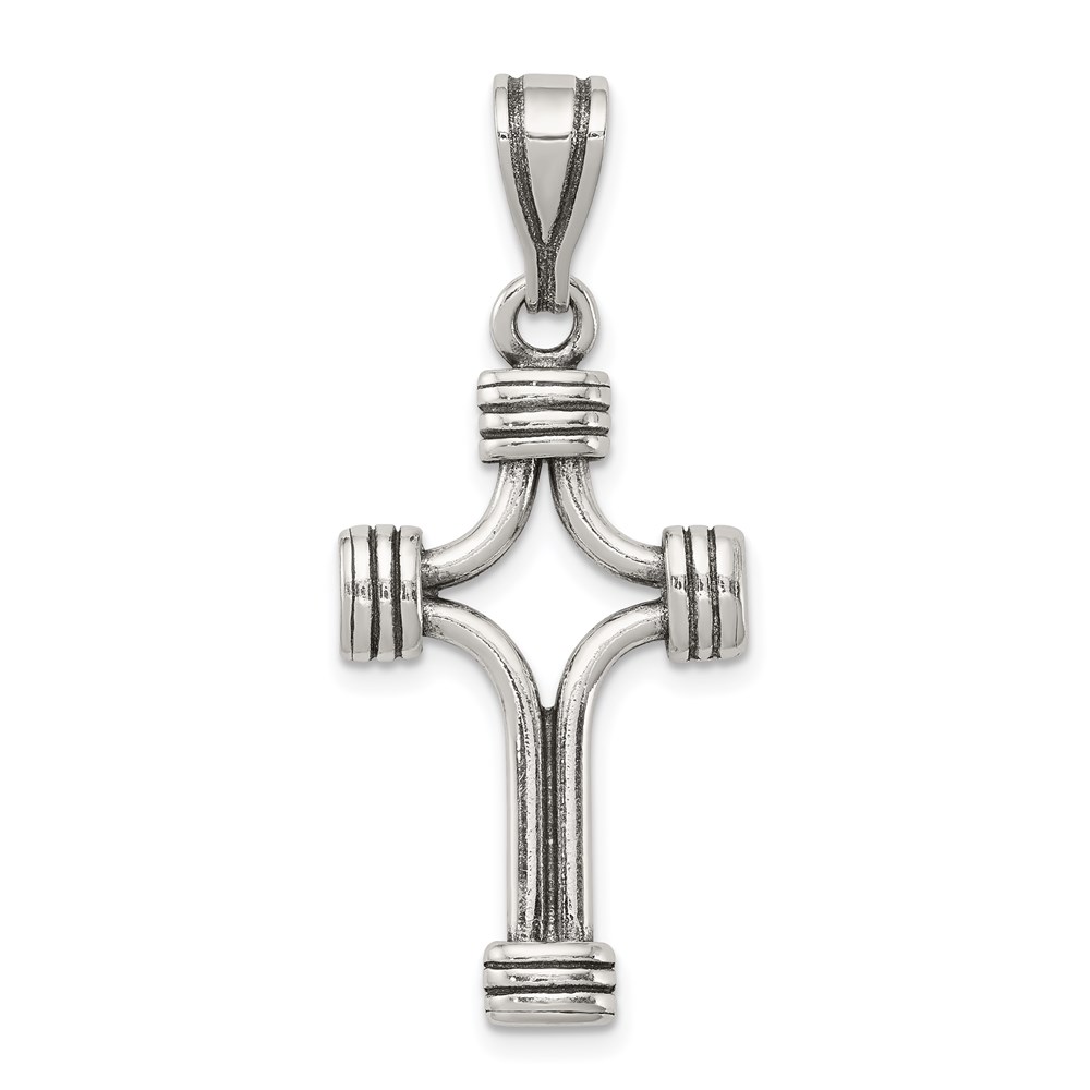 QC3244.jpg Sterling Silver Antiqued Cross Pendant - Image 1