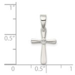 Sterling Silver CZ Cross Pendant - Image 3