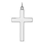 Sterling Silver Platinum-plated Cross Lord's Prayer Pendant