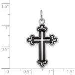 Sterling Silver Platinum-plated Enameled Cross Pendant - Image 3