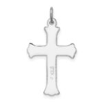 Sterling Silver Platinum-plated Enameled Cross Charm - Image 4