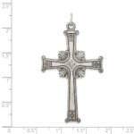 Sterling Silver Antiqued, Textured and Brushed Cross Pendant - Image 3