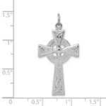 Sterling Silver Platinum-plated Celtic Cross Pendant - Image 4