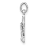 Sterling Silver Platinum-plated Crucifix Charm - Image 2