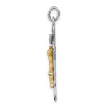 Sterling Silver Platinum-plated & Vermeil Crucifix Pendant - Image 2