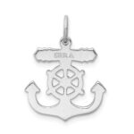 Sterling Silver Platinum-plated Mariner Cross Pendant - Image 3