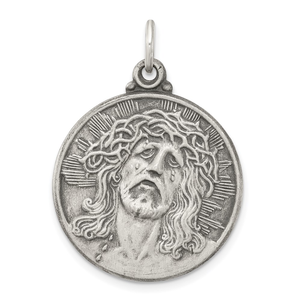 QC3443.jpg Sterling Silver Antiqued Ecce Homo Medal - Image 1