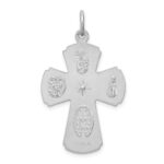 Sterling Silver Platinum-plated Satin Cross Pendant - Image 4