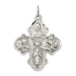 Sterling Silver Antiqued 4-way Medal