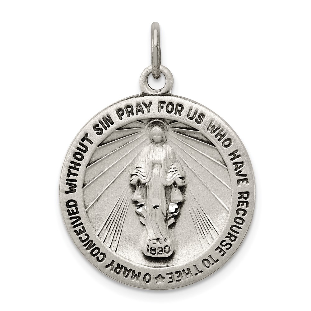 QC3482.jpg Sterling Silver Antiqued Miraculous Medal - Image 1