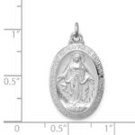 Sterling Silver Platinum-plated Miraculous Medal - Image 3