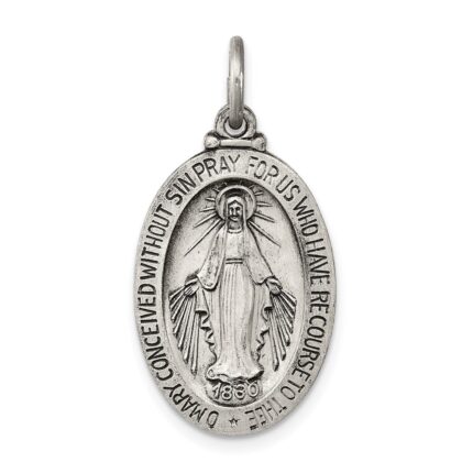 Sterling Silver Antiqued Miraculous Medal