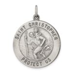 Sterling Silver Antiqued St. Christopher Medal