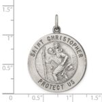 Sterling Silver Antiqued St. Christopher Medal - Image 3