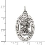 Sterling Silver Antiqued St. Christopher Medal - Image 3