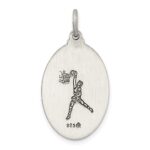 Sterling Silver Antiqued St. Christopher Basketball Medal - Image 3