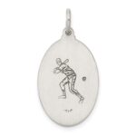 Sterling Silver Antiqued St. Christopher Baseball Medal - Image 3