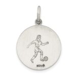 Sterling Silver Antiqued St. Christopher Soccer Medal - Image 3