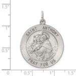 Sterling Silver Antiqued Saint Anthony Medal - Image 3