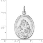 Sterling Silver Platinum-plated St. Joseph Medal - Image 3