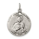 Sterling Silver Antiqued Saint Jude Thaddeus Medal