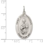 Sterling Silver Antiqued Saint Jude Thaddeus Medal - Image 3