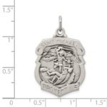 Sterling Silver Antiqued D/C St. Michael Badge Medal - Image 4
