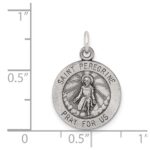 Sterling Silver Antiqued St. Peregrine Medal - Image 3
