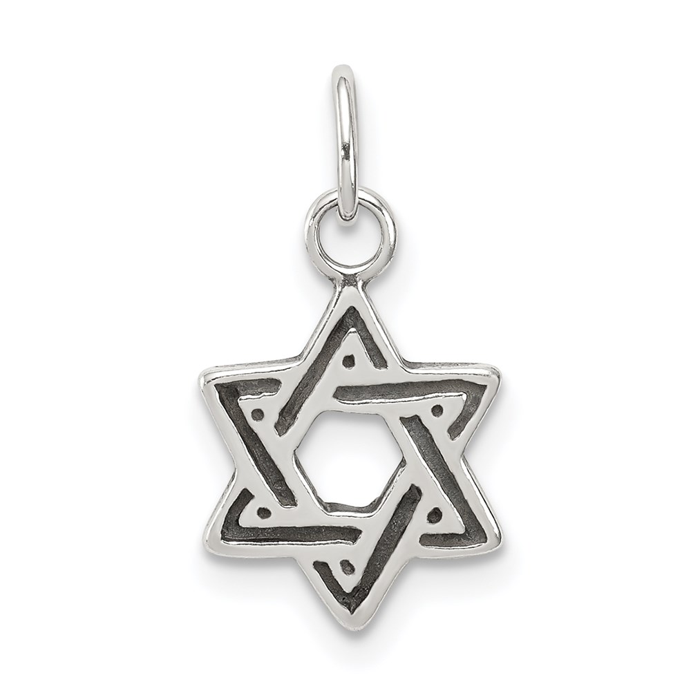 QC3686.jpg Sterling Silver Antiqued Star of David Charm - Image 1