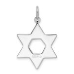 Sterling Silver Platinum-plated Star of David Charm - Image 4