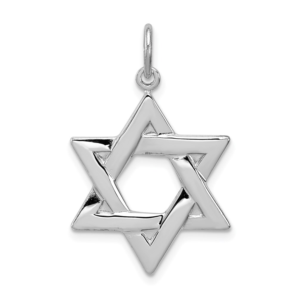 QC3689.jpg Sterling Silver Platinum-plated Star of David Charm - Image 1