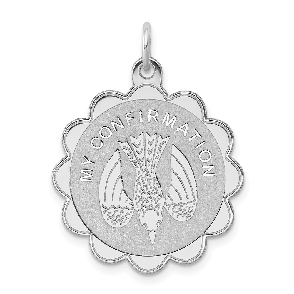 QC370.jpg Sterling Silver Rhodium-plated My Confirmation Disc Charm - Image 1