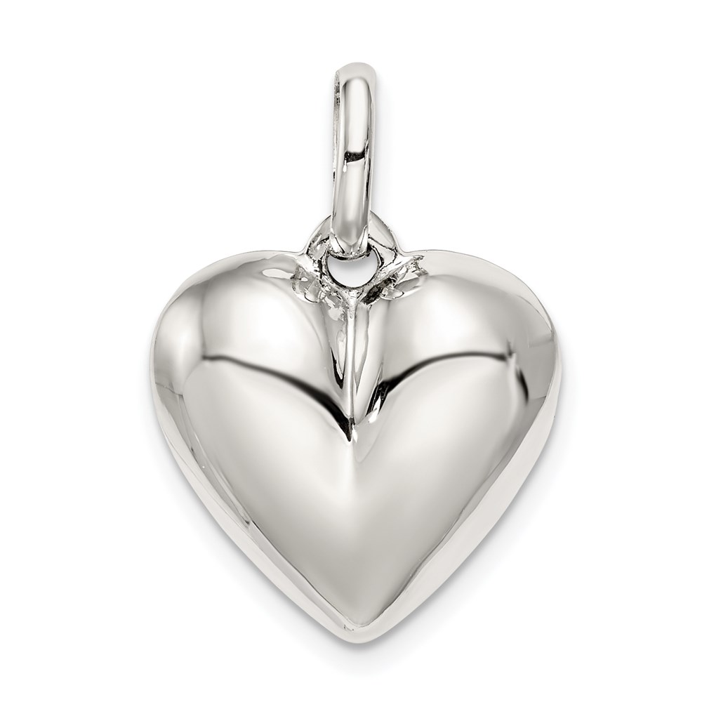 QC3705.jpg Sterling Silver Puffed Heart Charm - Image 1