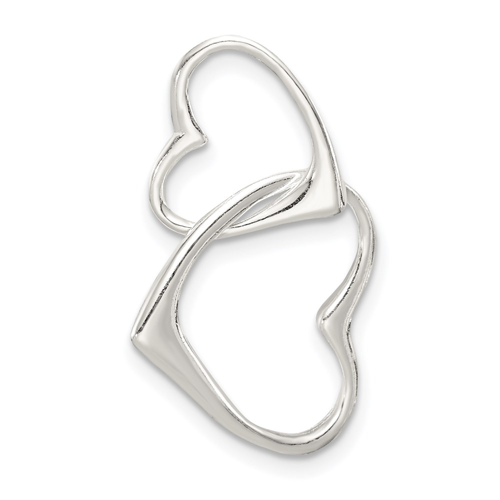 QC3714.jpg Sterling Silver Double Heart Pendant - Image 1