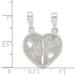 Sterling Silver Best Friends Break apart Heart - Image 3