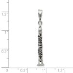 Sterling Silver Antiqued Clarinet Charm - Image 3