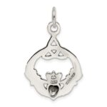 Sterling Silver Antiqued Claddagh Pendant - Image 4