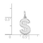 Sterling Silver Rhodium-plated Dollar Sign Polished - Image 3