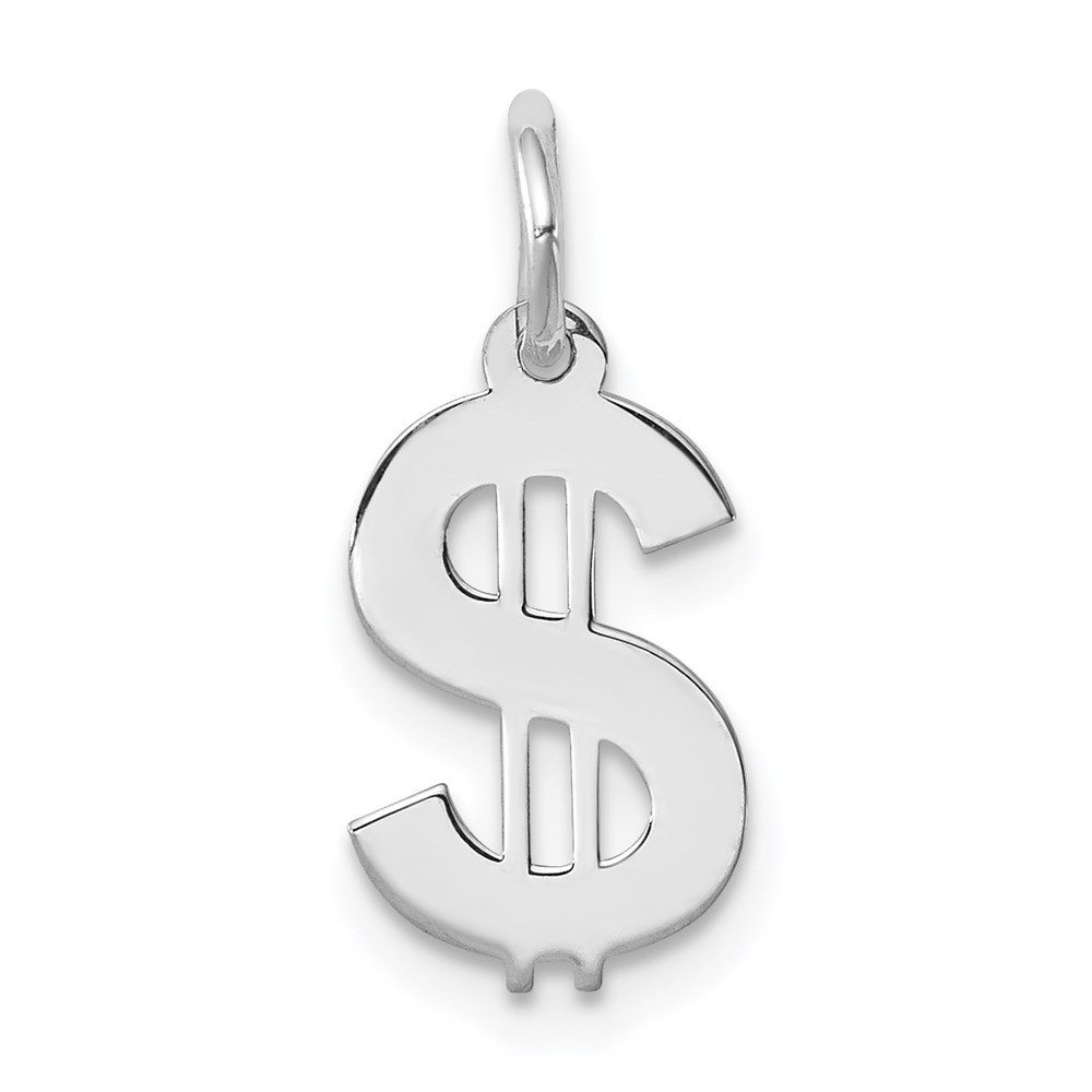 QC3886.jpg Sterling Silver Rhodium-plated Dollar Sign Polished - Image 1