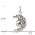 Sterling Silver Antiqued Moon Charm - Image 3