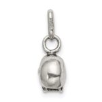 Sterling Silver Antiqued Skull Charm - Image 4