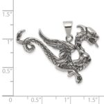 Sterling Silver Antiqued Dragon Charm - Image 3