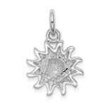 Sterling Silver Rhodium-plated Yellow Sun Charm - Image 4