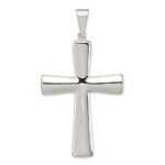 Sterling Silver Rhodium-plated Hollow Cross Pendant